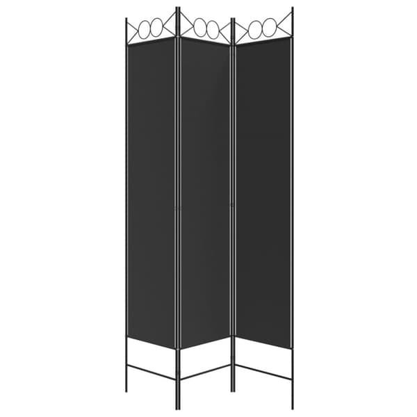 The Living Store 3-panels rumdeler 120x200 cm stof sort -  Rumdelere