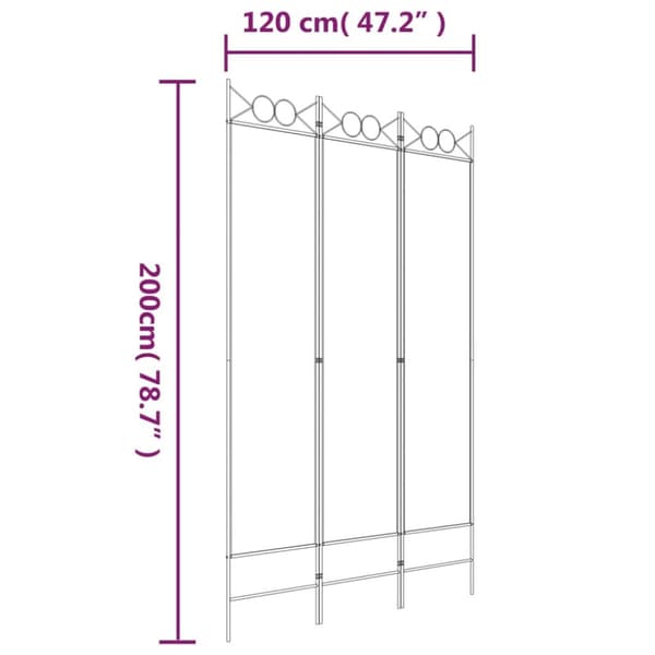 The Living Store 3-panels rumdeler 120x200 cm stof sort -  Rumdelere