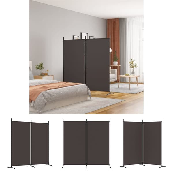 The Living Store 2-panels rumdeler 175x180 cm stof brun -  Rumdelere