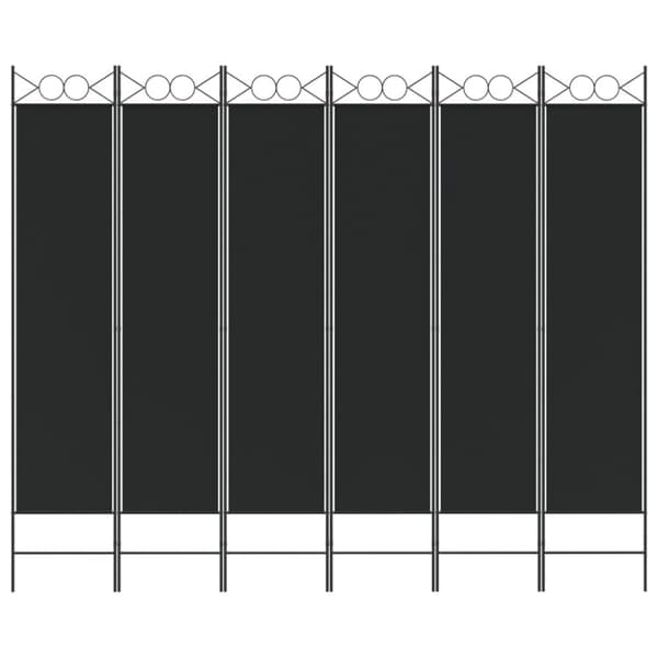 The Living Store 6-panels rumdeler 240x200 cm stof sort -  Rumdelere