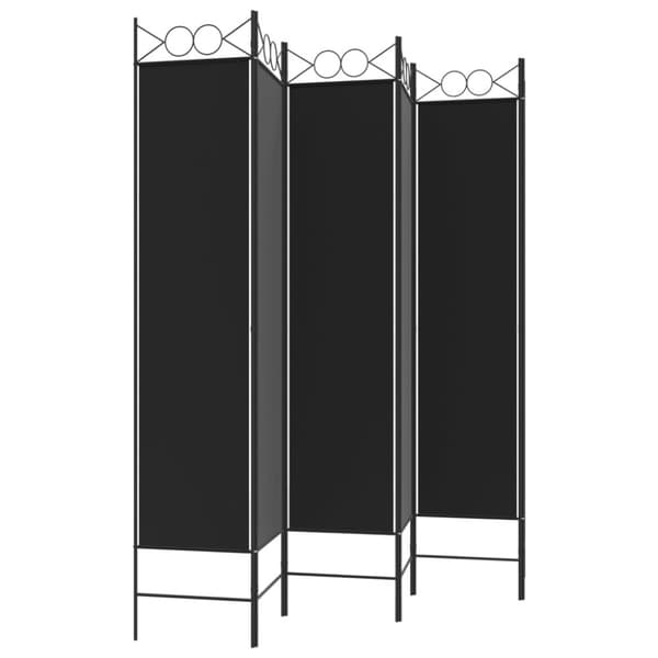 The Living Store 6-panels rumdeler 240x200 cm stof sort -  Rumdelere