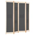Miniatyrbillede 4 af 9: The Living Store 4-panels rumdeler 160 x 170 x 4 cm stof grå -  Rumdelere