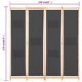 Miniatyrbillede 9 af 9: The Living Store 4-panels rumdeler 160 x 170 x 4 cm stof grå -  Rumdelere