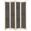 Miniatyrbillede 2 af 9: The Living Store 4-panels rumdeler 160 x 170 x 4 cm stof grå -  Rumdelere