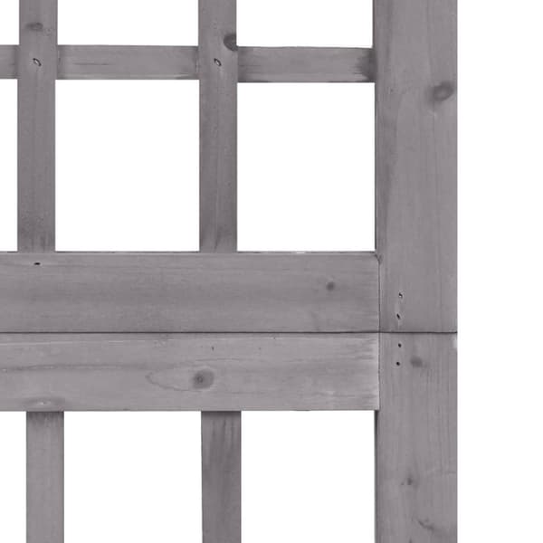 The Living Store 4-panels rumdeler/espalier 161x180 cm massivt grantræ grå - Rumdelere