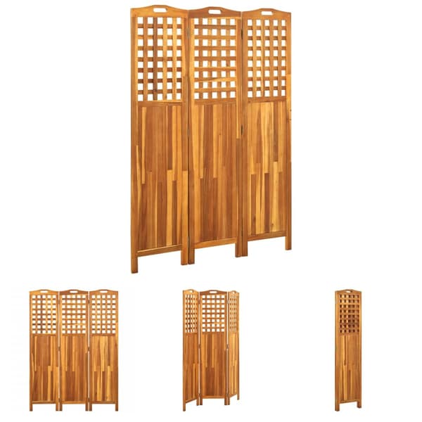 The Living Store 3-panels rumdeler 121x2x170 cm massivt akacietræ -  Rumdelere