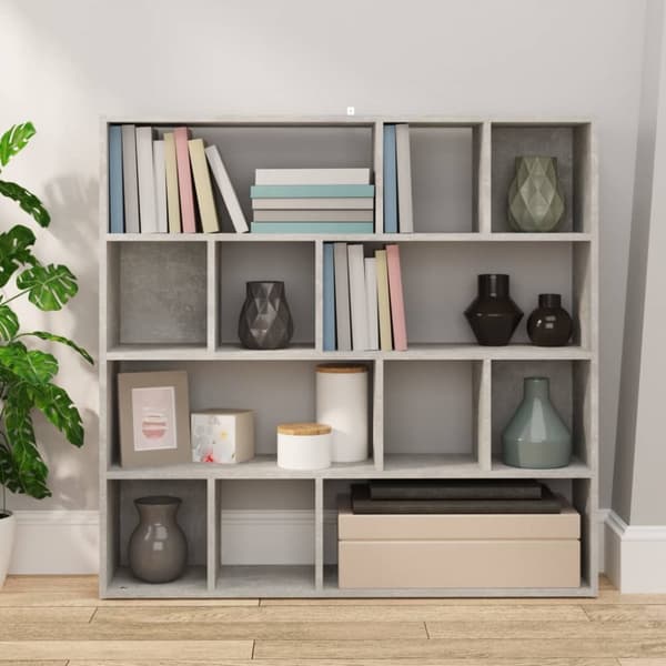 The Living Store Bokhylla/rumsavdelare betonggrå 105x24x102 cm - Rumsavdelare