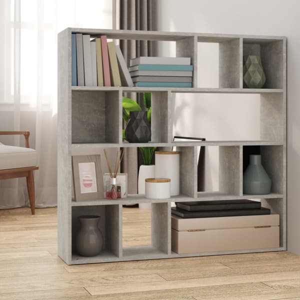 The Living Store Bokhylla/rumsavdelare betonggrå 105x24x102 cm - Rumsavdelare