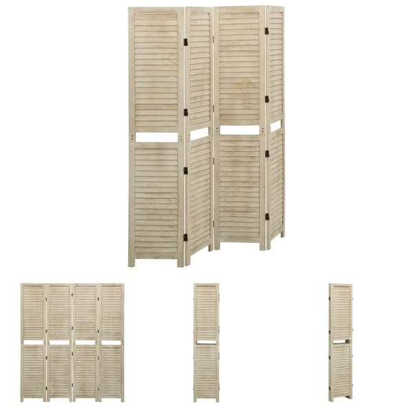 The Living Store 4-panels rumdeler 140x165 cm massivt kejsertræ -  Rumdelere