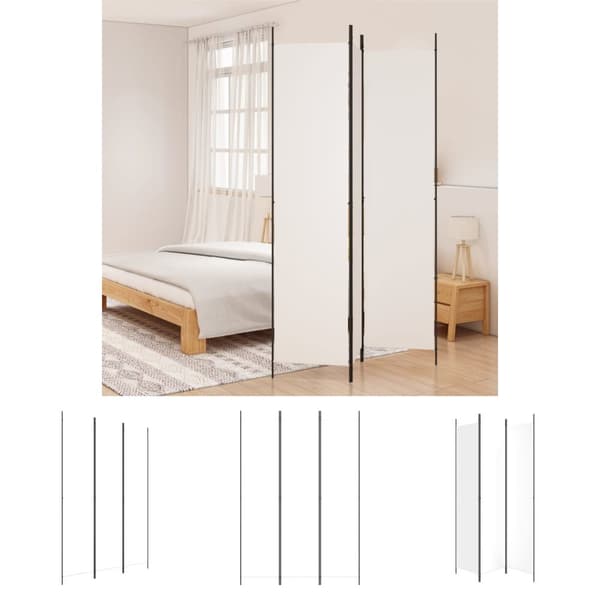 The Living Store 3-panels rumdeler 150x220 cm stof hvid -  Rumdelere