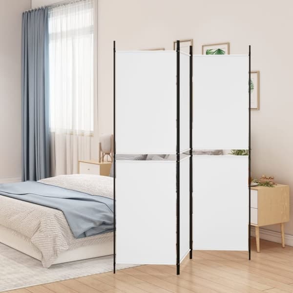 The Living Store 3-panels rumdeler 150x180 cm stof hvid - Rumdelere