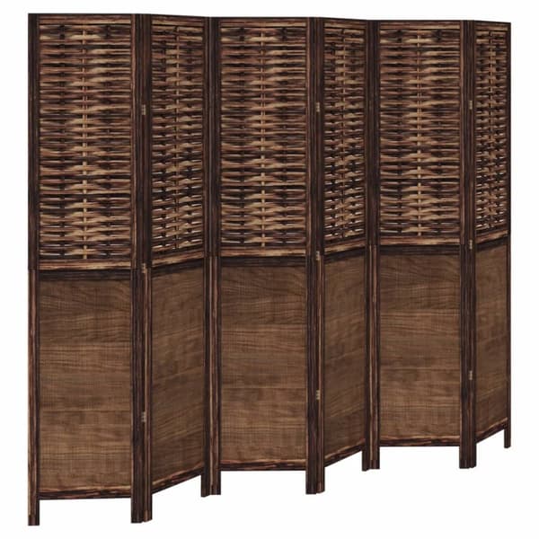 The Living Store rumdeler 6 paneler massivt kejsertræ mørkebrun - Rumdelere