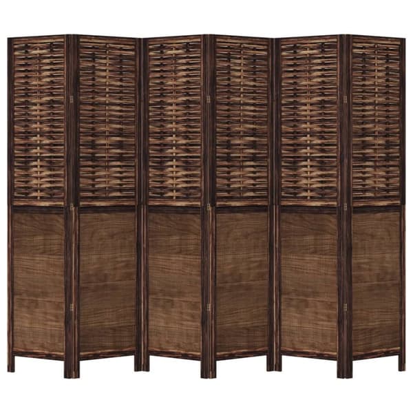 The Living Store rumdeler 6 paneler massivt kejsertræ mørkebrun - Rumdelere