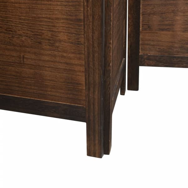 The Living Store rumdeler 6 paneler massivt kejsertræ mørkebrun -  Rumdelere