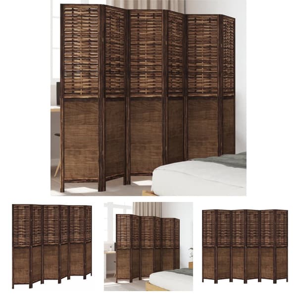 The Living Store rumdeler 6 paneler massivt kejsertræ mørkebrun - Rumdelere
