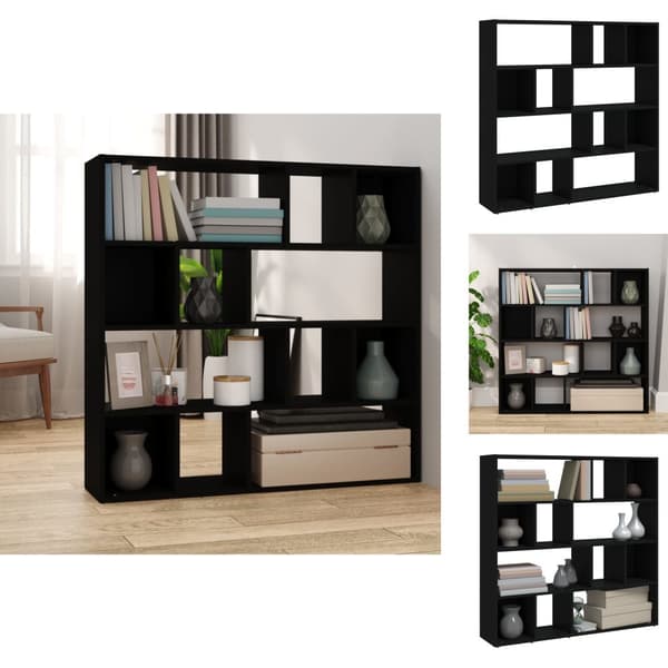 Rumdelere - Living bogreol/rumdeler 105x24x102 cm sort