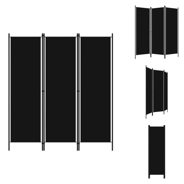 Rumdelere - Living 3-panels rumdeler 150 x 180 cm sort