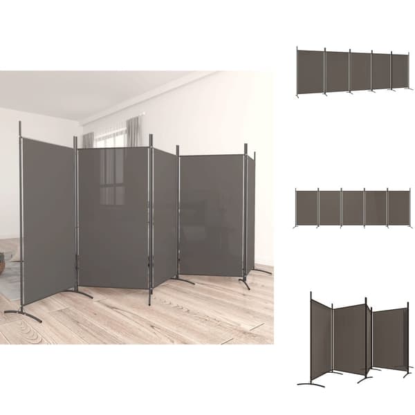 Rumdelere - Living 5-panels rumdeler 433x180 cm stof antracitgrå