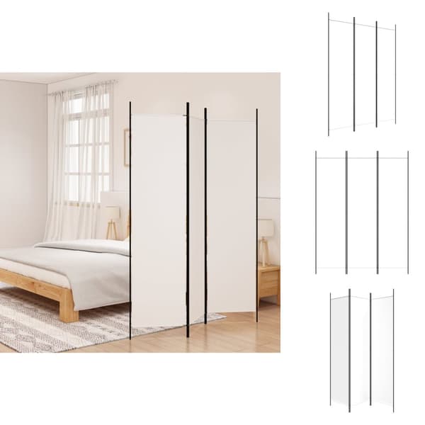 Rumdelere - Living 3-panels rumdeler 150x200 cm stof hvid