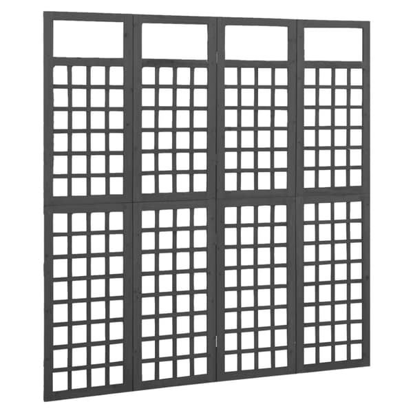 Rumdelere - Living 4-panels rumdeler/espalier 161x180 cm massivt grantræ sort