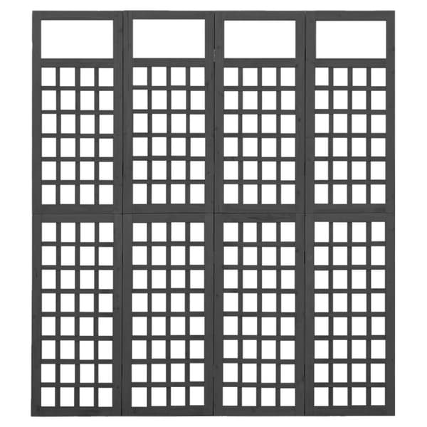 Rumdelere - Living 4-panels rumdeler/espalier 161x180 cm massivt grantræ sort