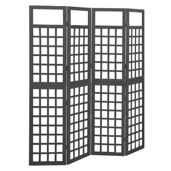 Rumdelere - Living 4-panels rumdeler/espalier 161x180 cm massivt grantræ sort