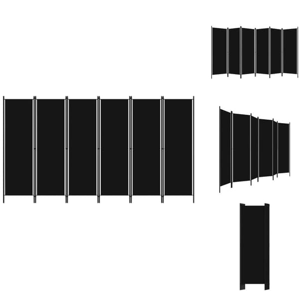 Rumdelere - Living 6-panels rumdeler 300 x 180 cm sort