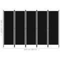 Miniatyrbillede 7 af 7: Rumdelere - Living 5-panels rumdeler 250 x 180 cm sort