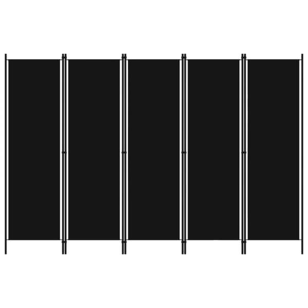 Rumdelere - Living 5-panels rumdeler 250 x 180 cm sort