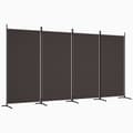 Miniatyrbillede 3 af 9: Rumdelere - Living 4-panels rumdeler 346x180 cm stof brun