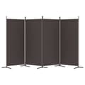 Miniatyrbillede 5 af 9: Rumdelere - Living 4-panels rumdeler 346x180 cm stof brun