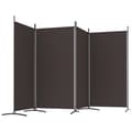 Miniatyrbillede 6 af 9: Rumdelere - Living 4-panels rumdeler 346x180 cm stof brun