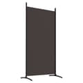 Miniatyrbillede 7 af 9: Rumdelere - Living 4-panels rumdeler 346x180 cm stof brun