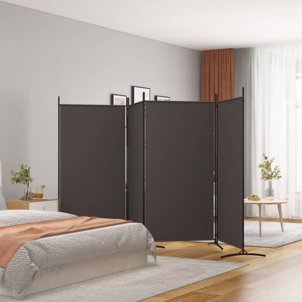 Rumdelere - Living 4-panels rumdeler 346x180 cm stof brun