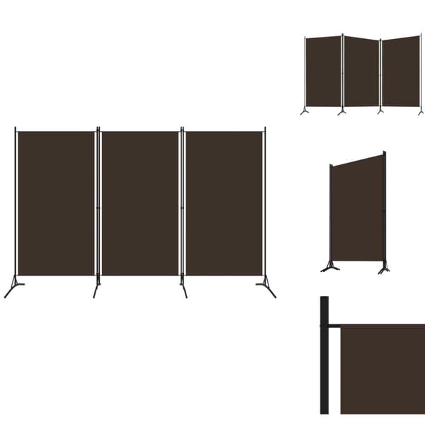 Rumdelere - Living 3-panels rumdeler 260 x 180 cm brun