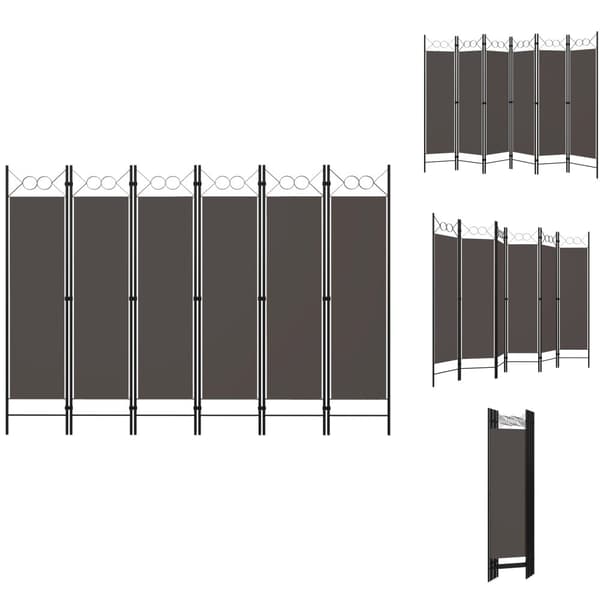 Rumdelere - Living 6-panels rumdeler 240 x 180 cm antracitgrå