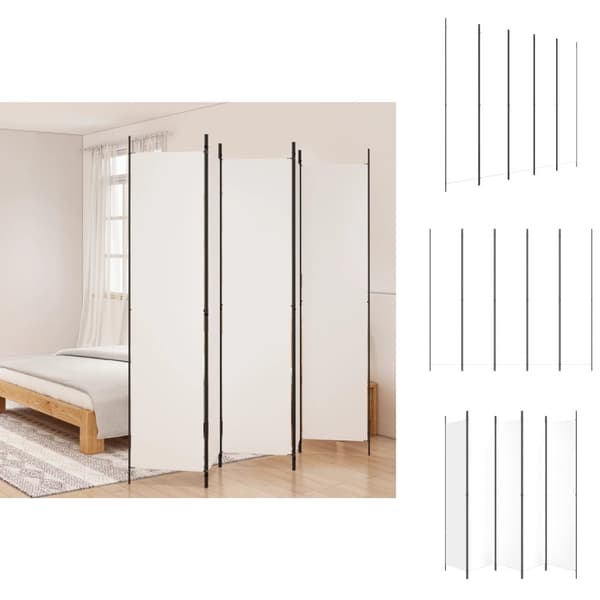 Rumdelere - Living 5-panels rumdeler 250x220 cm stof hvid