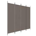 Miniatyrbillede 3 af 9: Rumdelere - Living 4-panels rumdeler 200x200 cm stof antracitgrå