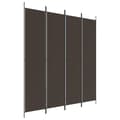 Miniatyrbillede 3 af 9: Rumdelere - Living 4-panels rumdeler 200x220 cm stof brun