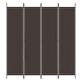 Miniatyrbillede 4 af 9: Rumdelere - Living 4-panels rumdeler 200x220 cm stof brun