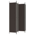 Miniatyrbillede 5 af 9: Rumdelere - Living 4-panels rumdeler 200x220 cm stof brun