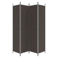 Miniatyrbillede 6 af 9: Rumdelere - Living 4-panels rumdeler 200x220 cm stof brun