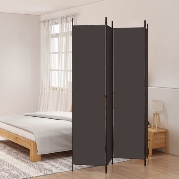 Rumdelere - Living 4-panels rumdeler 200x220 cm stof brun