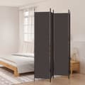 Miniatyrbillede 2 af 9: Rumdelere - Living 4-panels rumdeler 200x220 cm stof brun