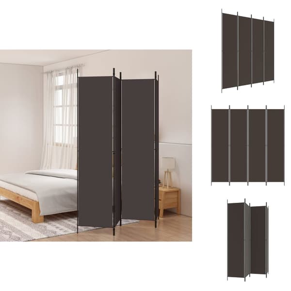 Rumdelere - Living 4-panels rumdeler 200x220 cm stof brun