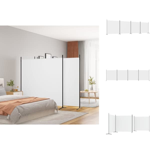 Rumdelere - Living 4-panels rumdeler 698x180 cm stof hvid