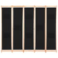 Miniatyrbillede 3 af 9: Rumdelere - Living 5-panels rumdeler 200 x 170 x 4 cm stof sort