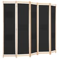 Miniatyrbillede 4 af 9: Rumdelere - Living 5-panels rumdeler 200 x 170 x 4 cm stof sort