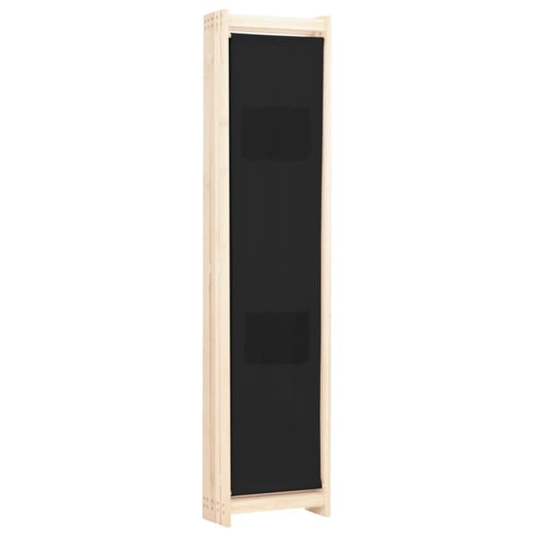 Rumdelere - Living 5-panels rumdeler 200 x 170 x 4 cm stof sort