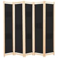 Miniatyrbillede 2 af 9: Rumdelere - Living 5-panels rumdeler 200 x 170 x 4 cm stof sort
